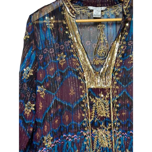 z.b.d Designs Bling Bling Bathing Suit Cover up Size 12 Silk Blend - Picture 5 of 8